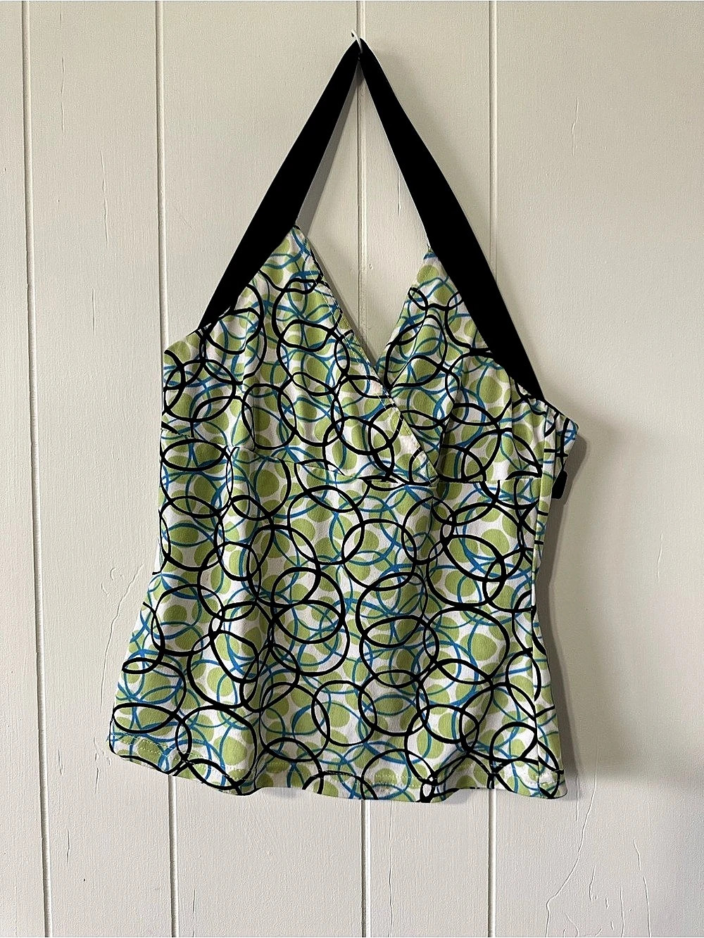 ABYER Abstract Print Camisole in Green & Black Size Small Like New